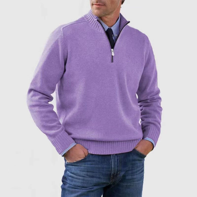 Erico | Heren trui met halve rits – Casual gebreide pullover, lange mouwen, ademend, comfortabel