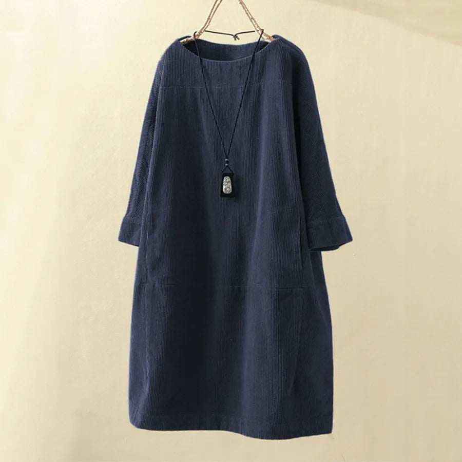 Laine | Elegante retrojurk voor dames – Casual-chique midi-jurk in vintage-stijl