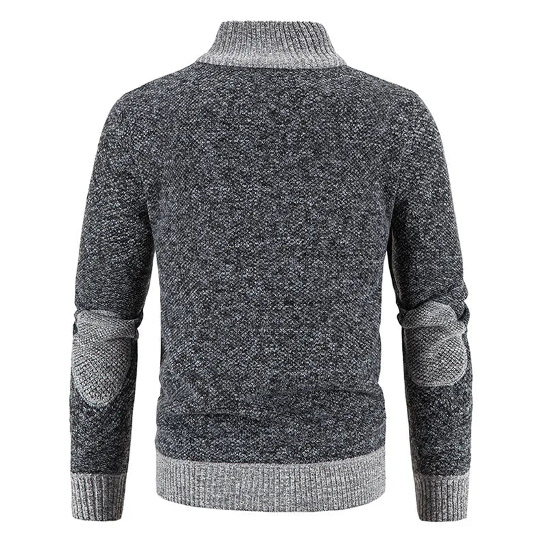 Xavier | Heren winter warme full-zip jas met kraag - Comfortabele gebreide casual bovenkleding voor koud weer