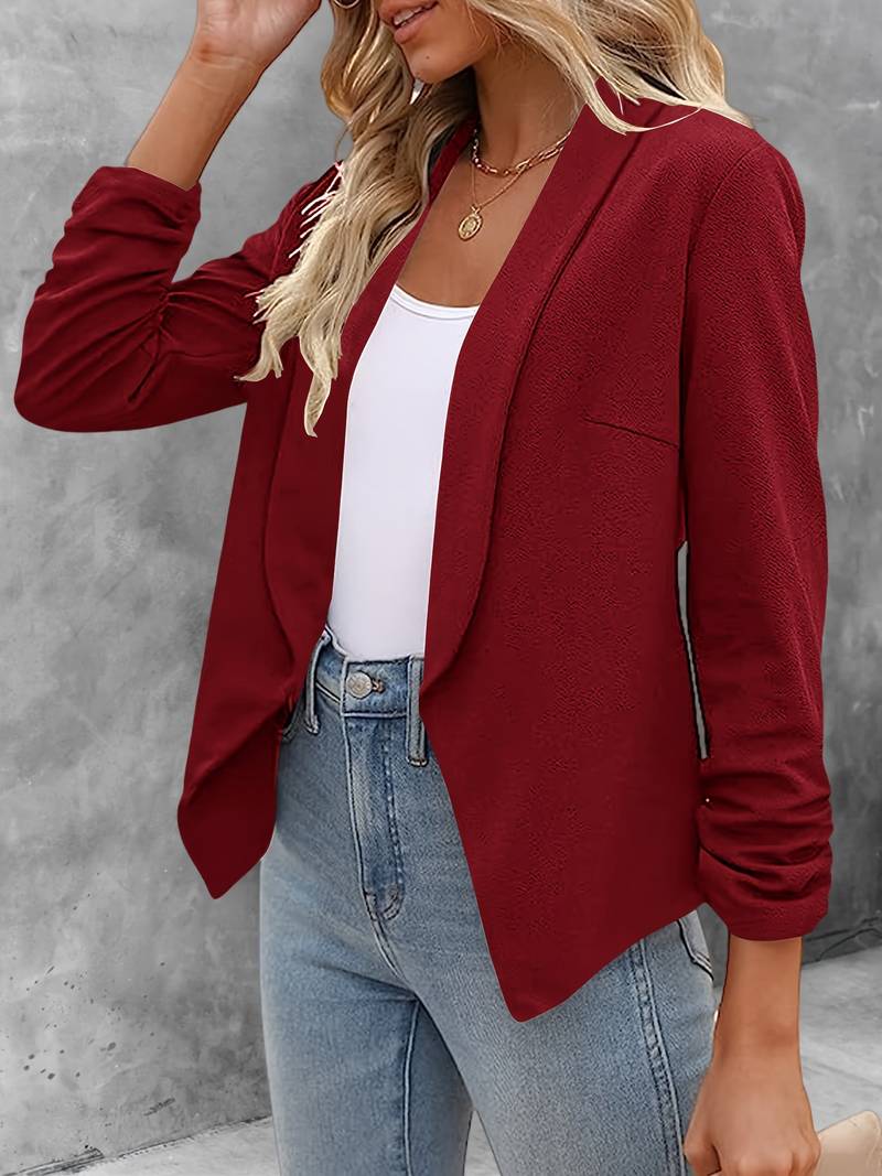 Ewelina | Classic Open Front Blazer - Elegant Long Sleeve Jacket