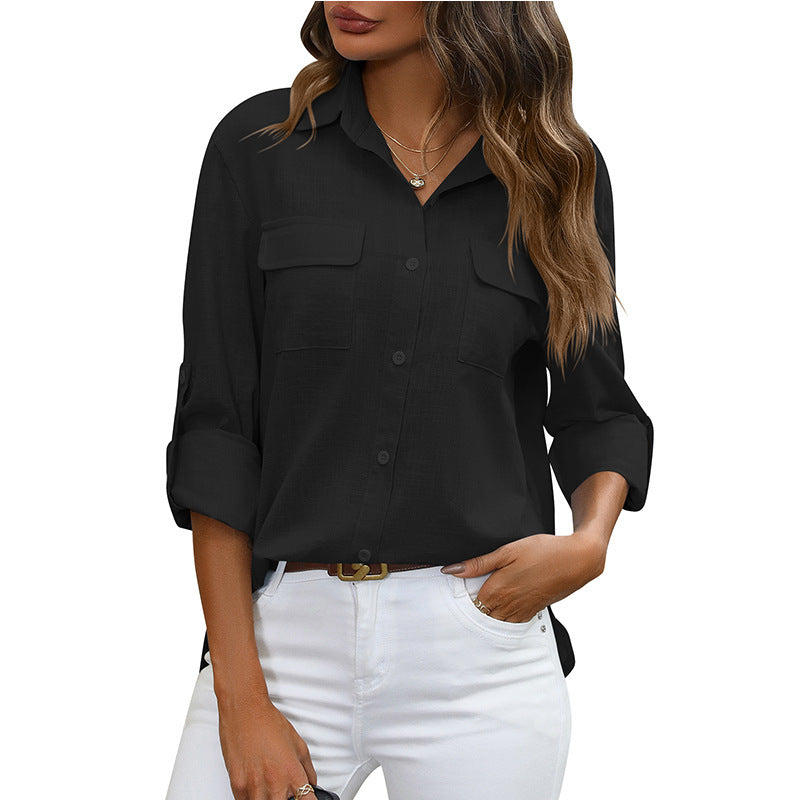 Violette | Damesblouse met zakken – Chique, comfortabele top voor dagelijks gebruik