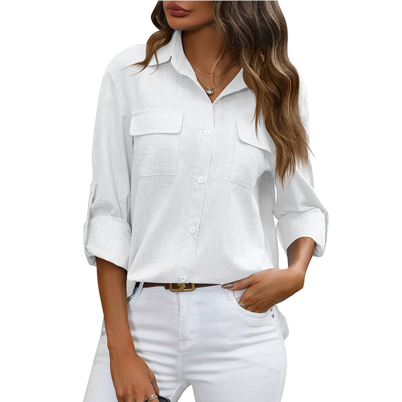 Violette | Damesblouse met zakken – Chique, comfortabele top voor dagelijks gebruik