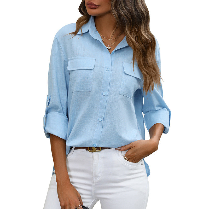 Violette | Damesblouse met zakken – Chique, comfortabele top voor dagelijks gebruik