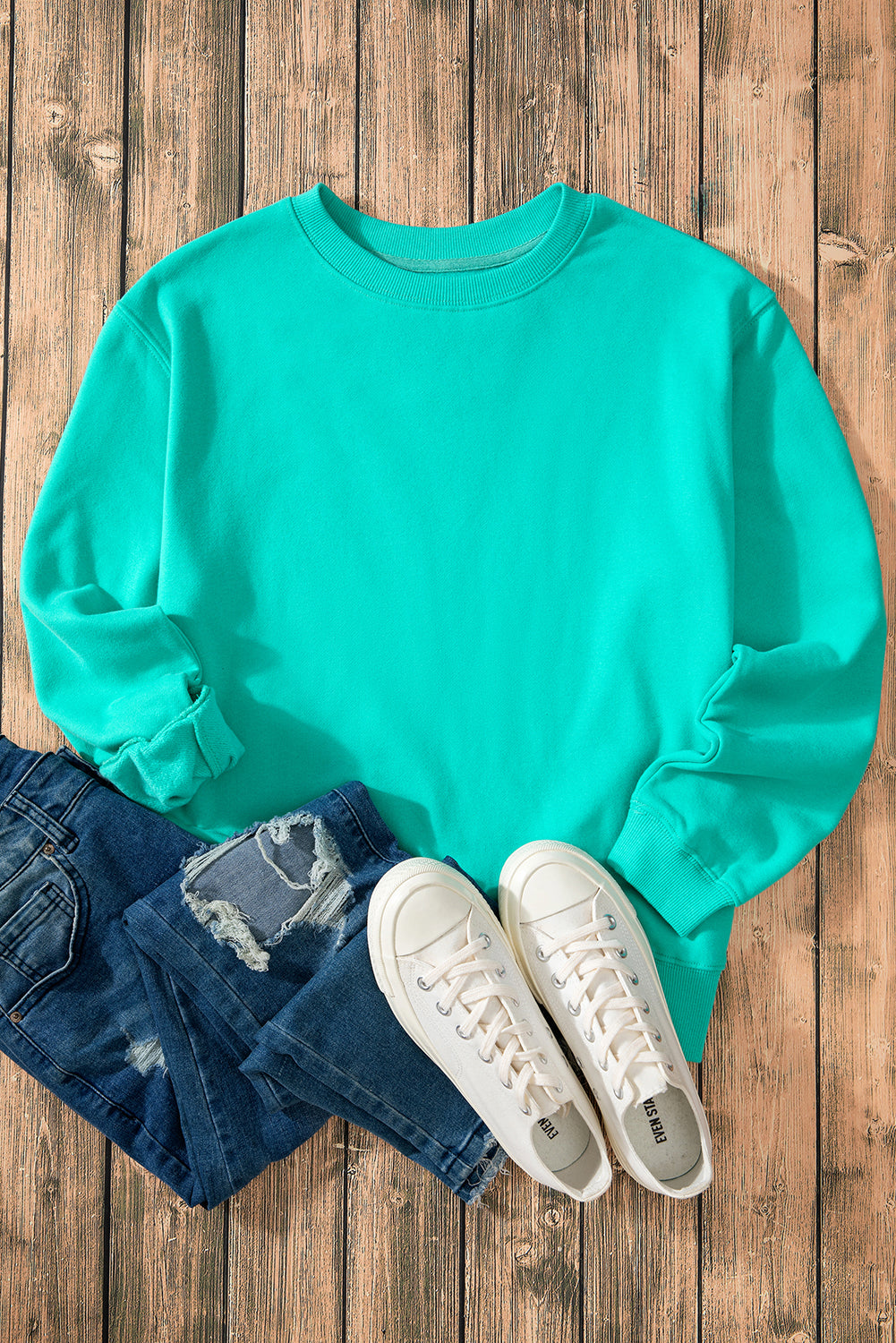 Jozina | Klassieke en eenvoudige effen fleece trui