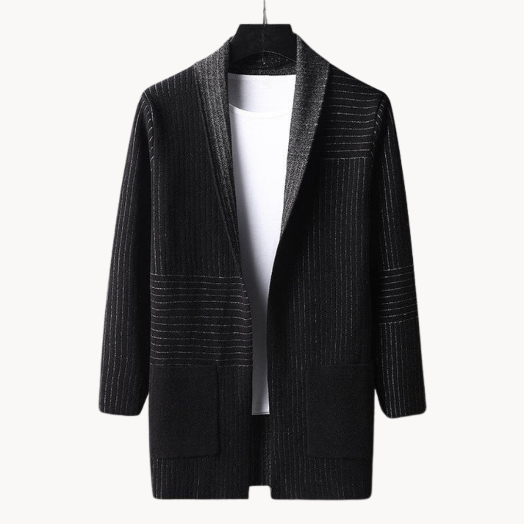 Kellan | Men's Elegant Long Knitted Open Front Cardigan - Casual & Stylish