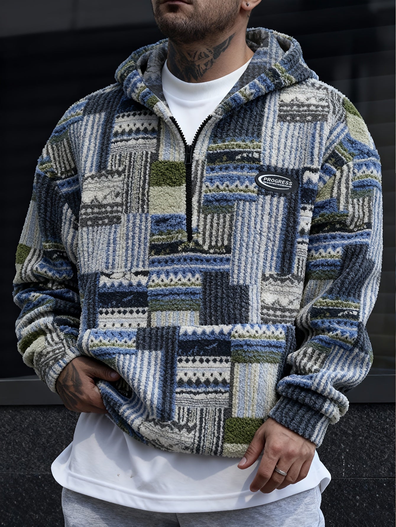 Heryn | Trendy herensweatshirt met capuchon, ritssluiting en grote zakken