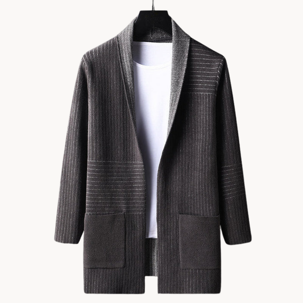 Kellan | Men's Elegant Long Knitted Open Front Cardigan - Casual & Stylish