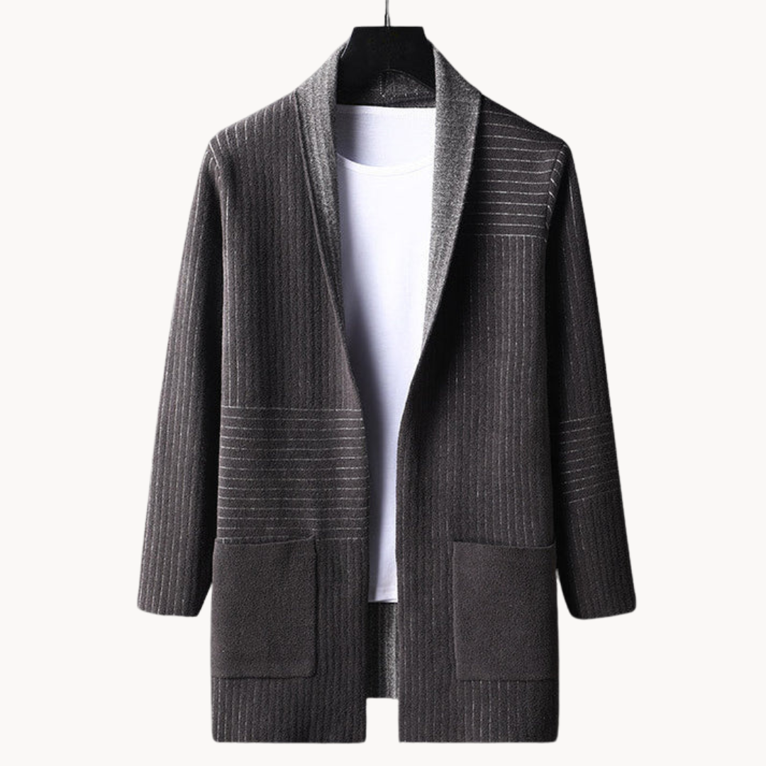 Kellan | Men's Elegant Long Knitted Open Front Cardigan - Casual & Stylish