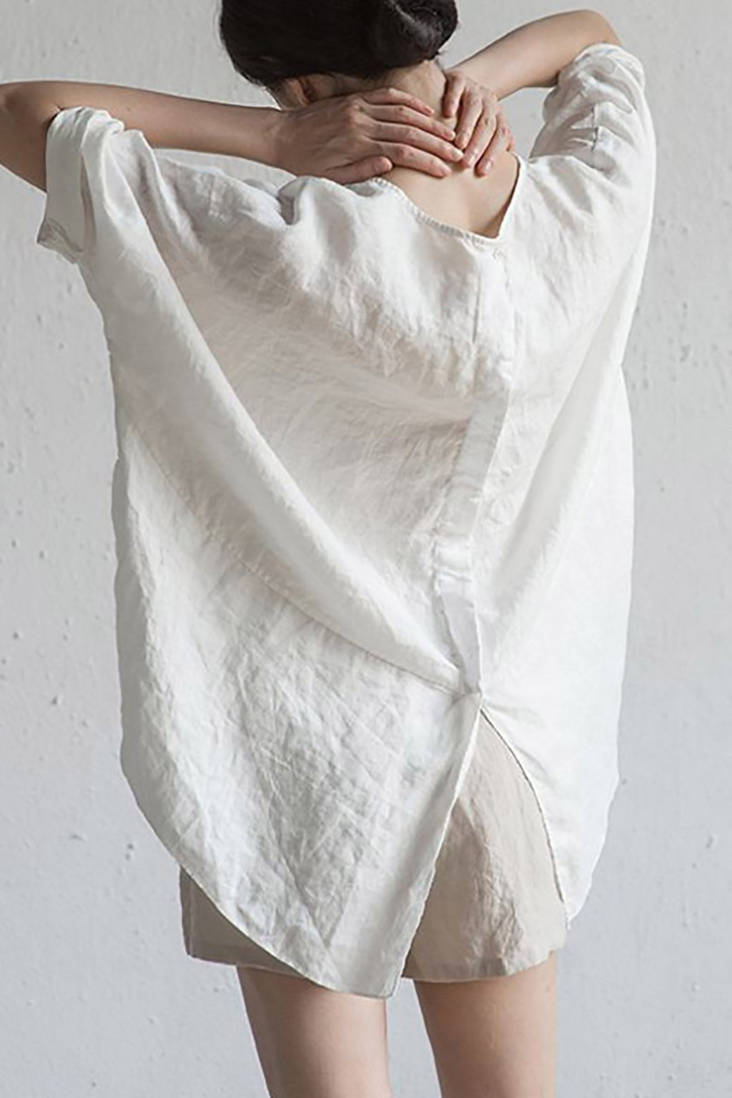 Verina | Losse linnen damesblouse - Ademende, halflange mouwen, lichtgewicht top