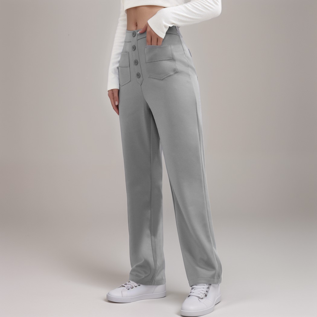 Varda | High Waisted Stretch Women's Trousers - Versatile Casual Pants