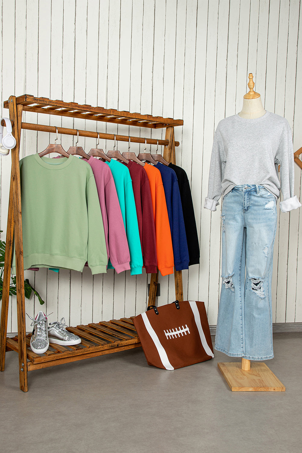 Jozina | Klassieke en eenvoudige effen fleece trui