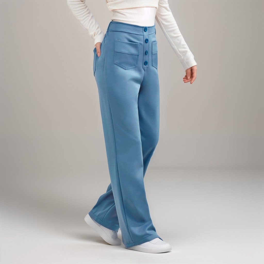 Varda | High Waisted Stretch Women's Trousers - Versatile Casual Pants