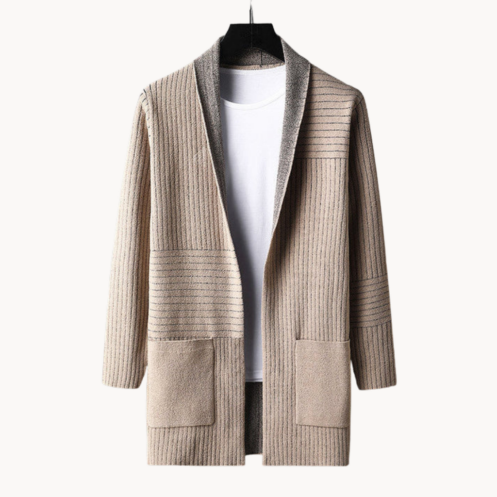 Kellan | Heren Elegant Lang Gebreid Vest met Open Front - Casual & Stijlvol