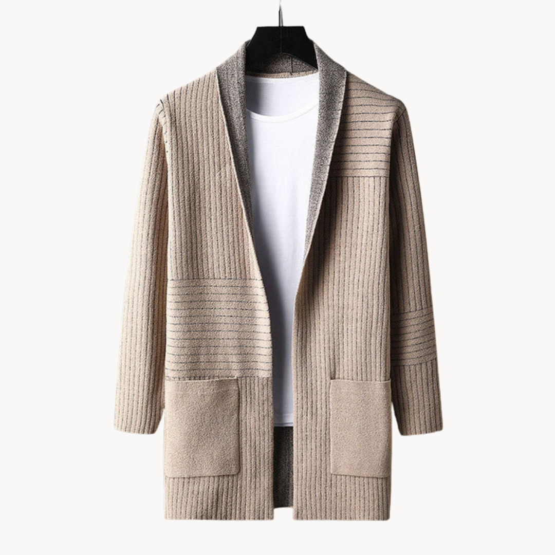 Kellan | Heren Elegant Lang Gebreid Vest met Open Front - Casual & Stijlvol
