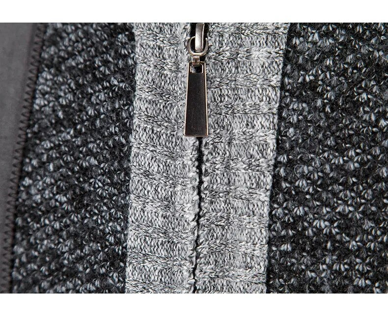 Xavier | Heren winter warme full-zip jas met kraag - Comfortabele gebreide casual bovenkleding voor koud weer
