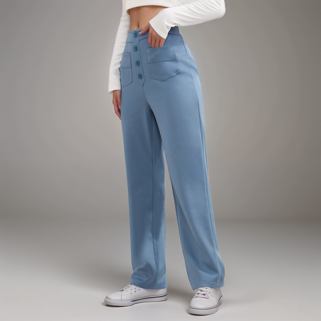 Varda | High Waisted Stretch Women's Trousers - Versatile Casual Pants
