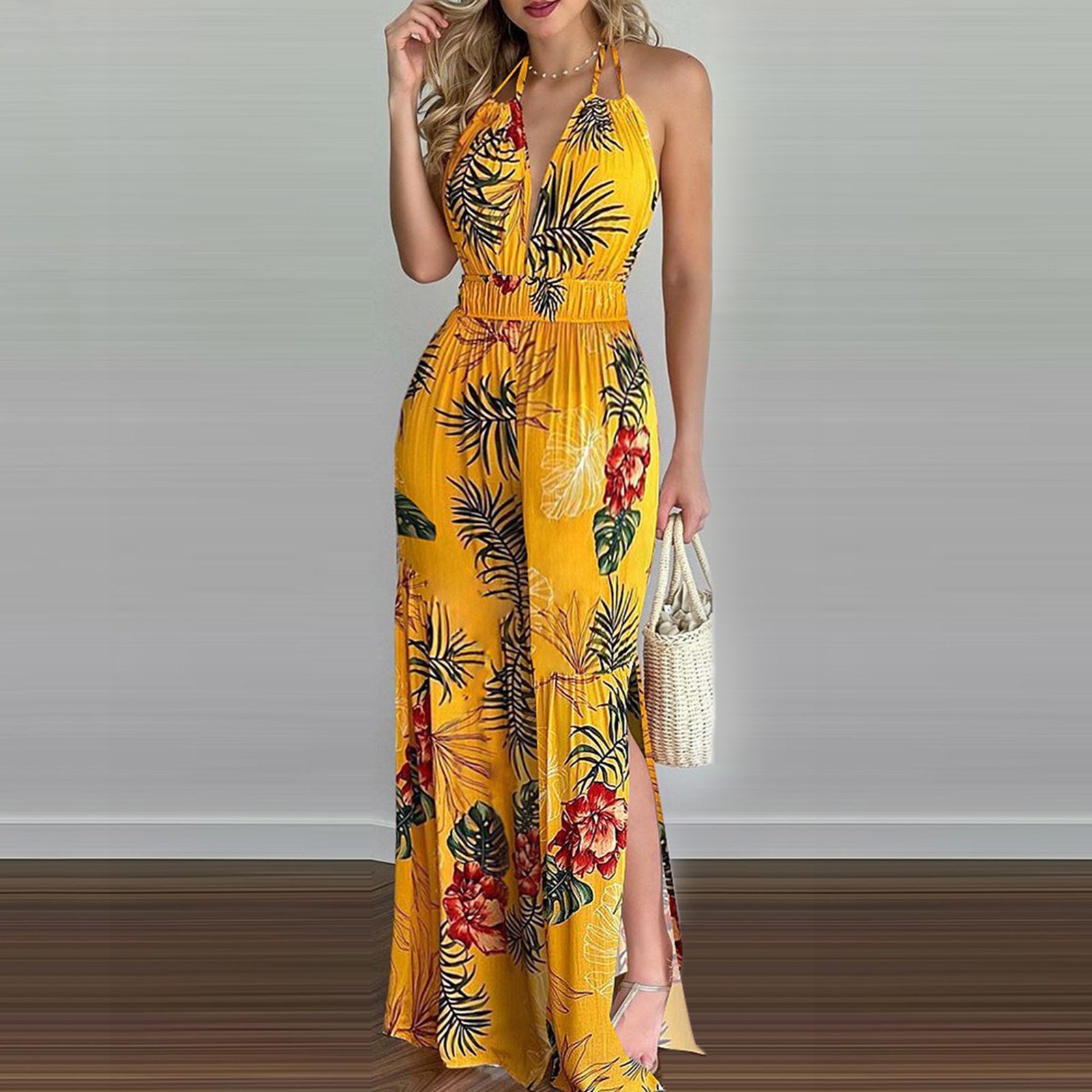 Dayna - geblümter Jumpsuit mit weitem Bein