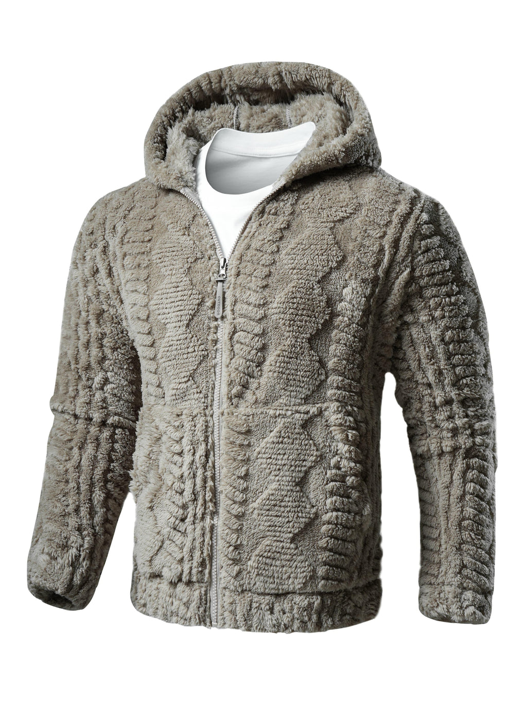 Taven | Lichtgewicht effen hoodiejas voor heren – Warme jas met ritssluiting en lange mouwen