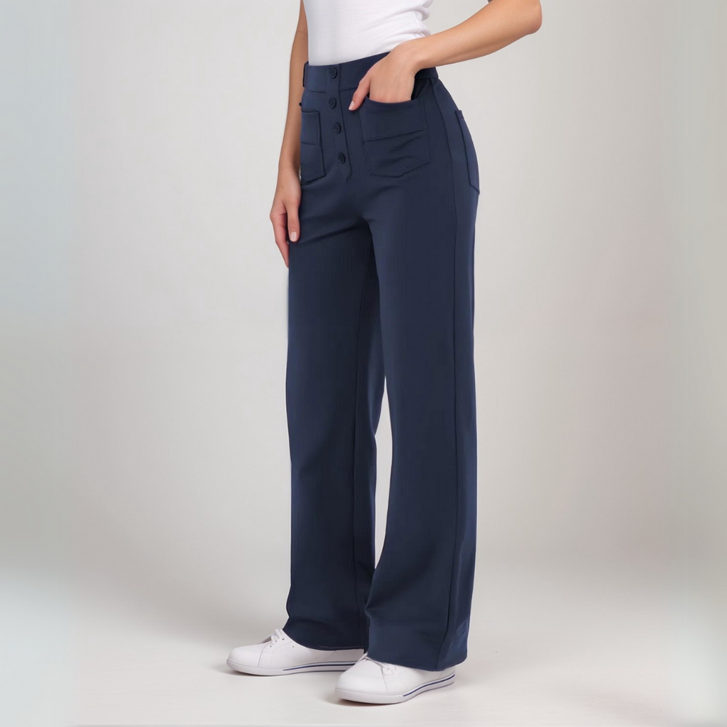 Varda | High Waisted Stretch Women's Trousers - Versatile Casual Pants