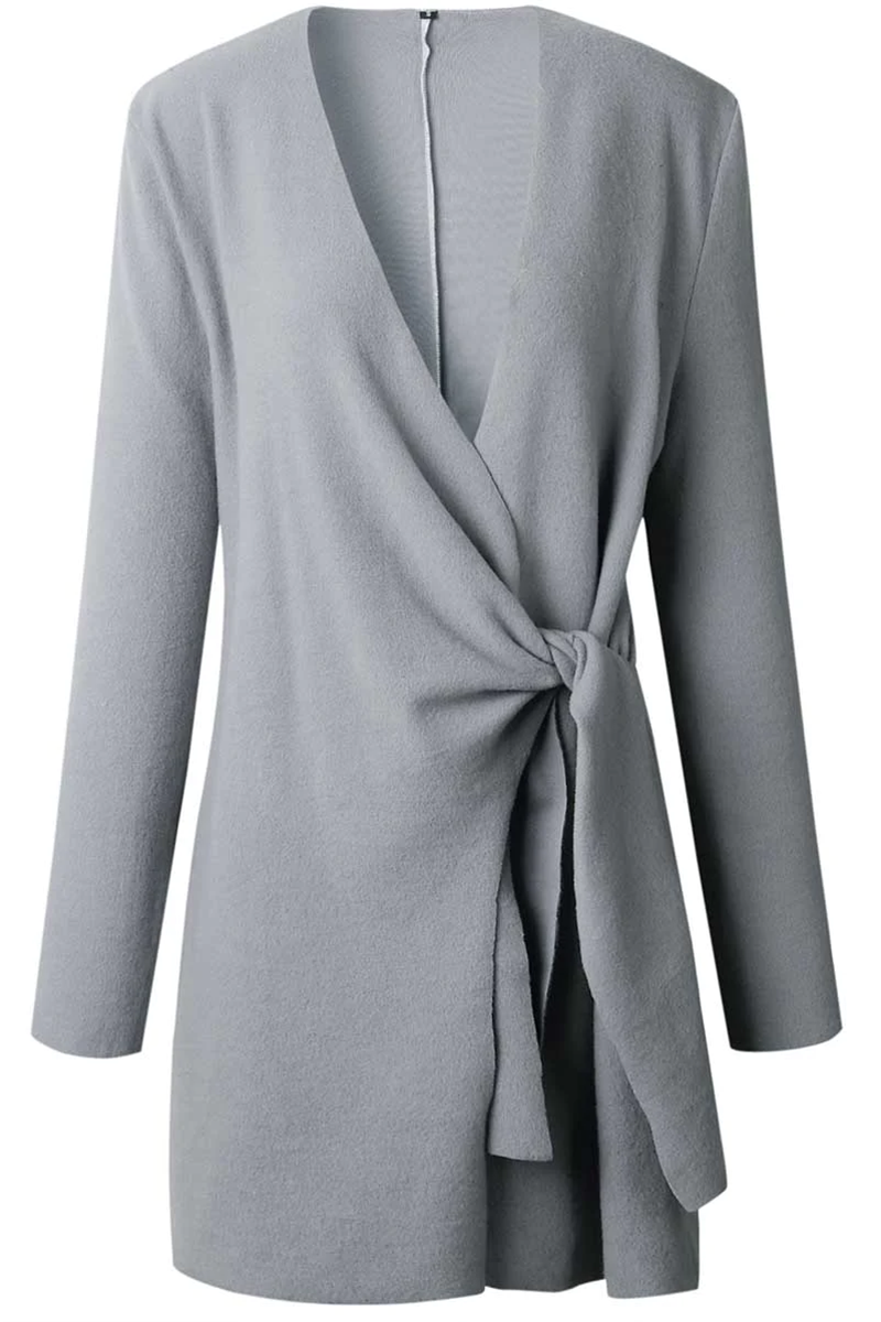 Emira | Vrouwen Wrap V-hals vest trui met riem - Elegant, gebreide bovenkleding met lange mouwen