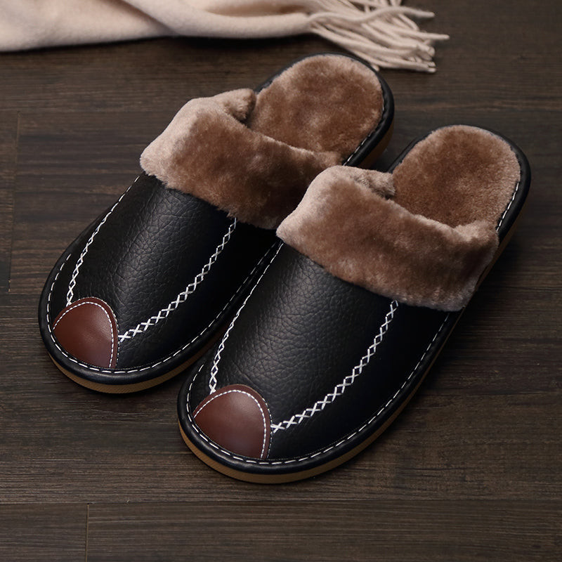 CozyFusion | Unisex Leren Pluche Fleece Knusse Pantoffels - Ideaal voor Wintercomfort