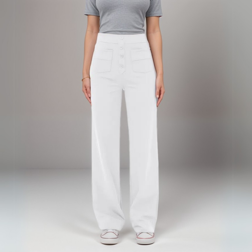 Varda | High Waisted Stretch Women's Trousers - Versatile Casual Pants