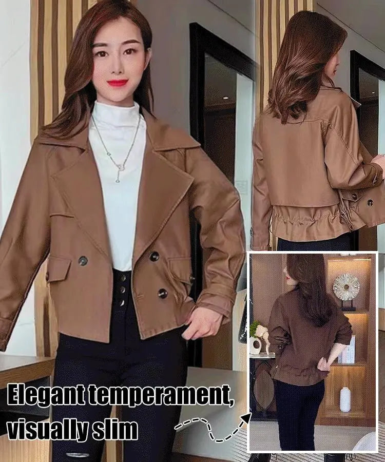 Kahlila | Chique, op Korea geïnspireerde korte trenchcoat voor dames – Lichtgewicht, stijlvolle bovenkleding