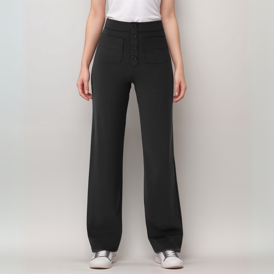 Varda | High Waisted Stretch Women's Trousers - Versatile Casual Pants