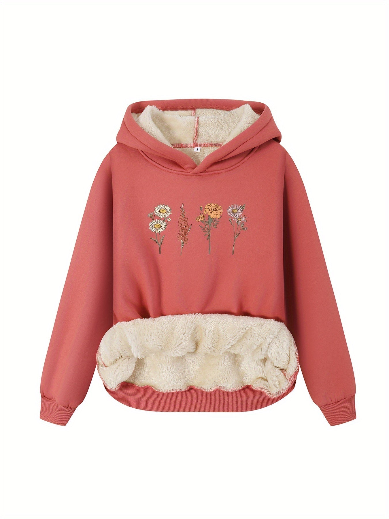 Solene | Sweat à capuche en polaire à imprimé floral - Pull chaud et confortable pour femme