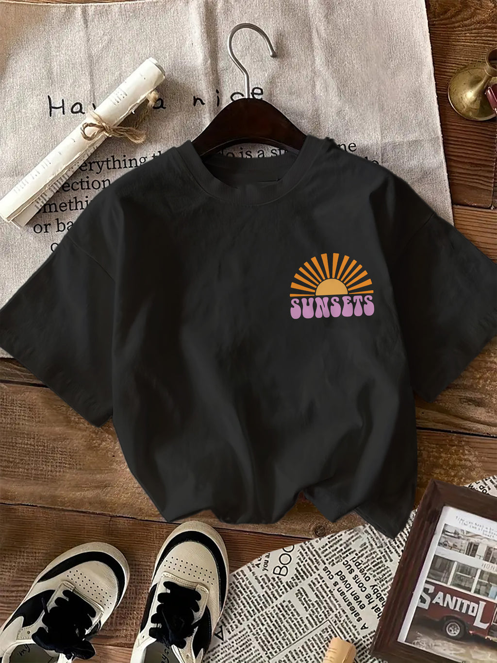 SunChase | Cotton Graphic T-Shirt for Women - "Forever Chasing Sunsets".
