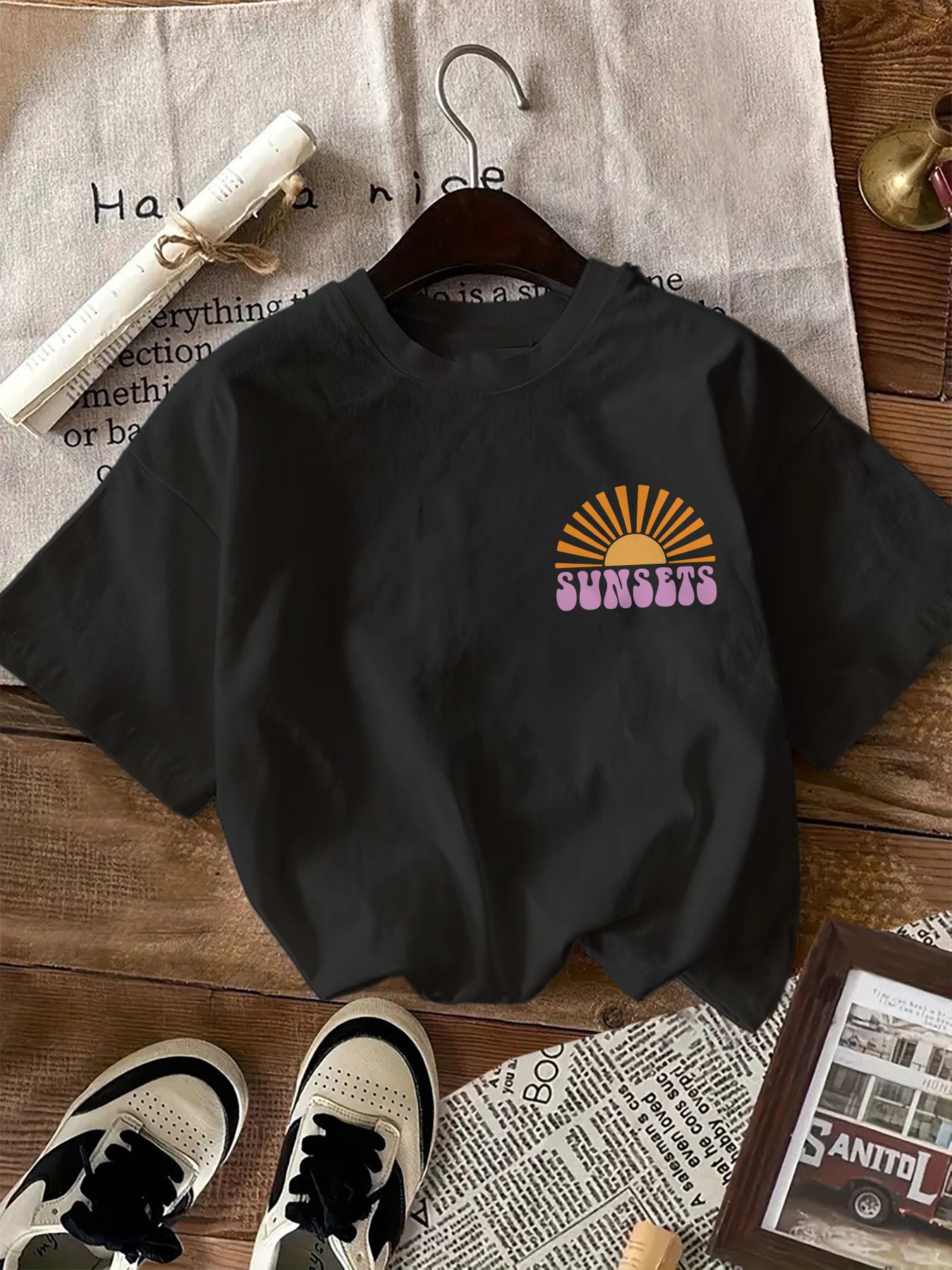 SunChase | Cotton Graphic T-Shirt for Women - "Forever Chasing Sunsets".