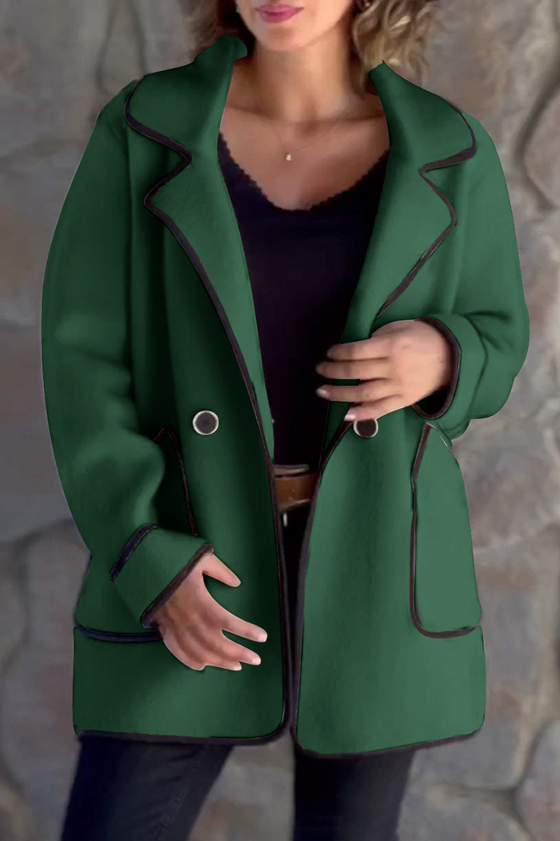 Kaia | Elegant women's blazer jacket with contrasting trim and folded collar