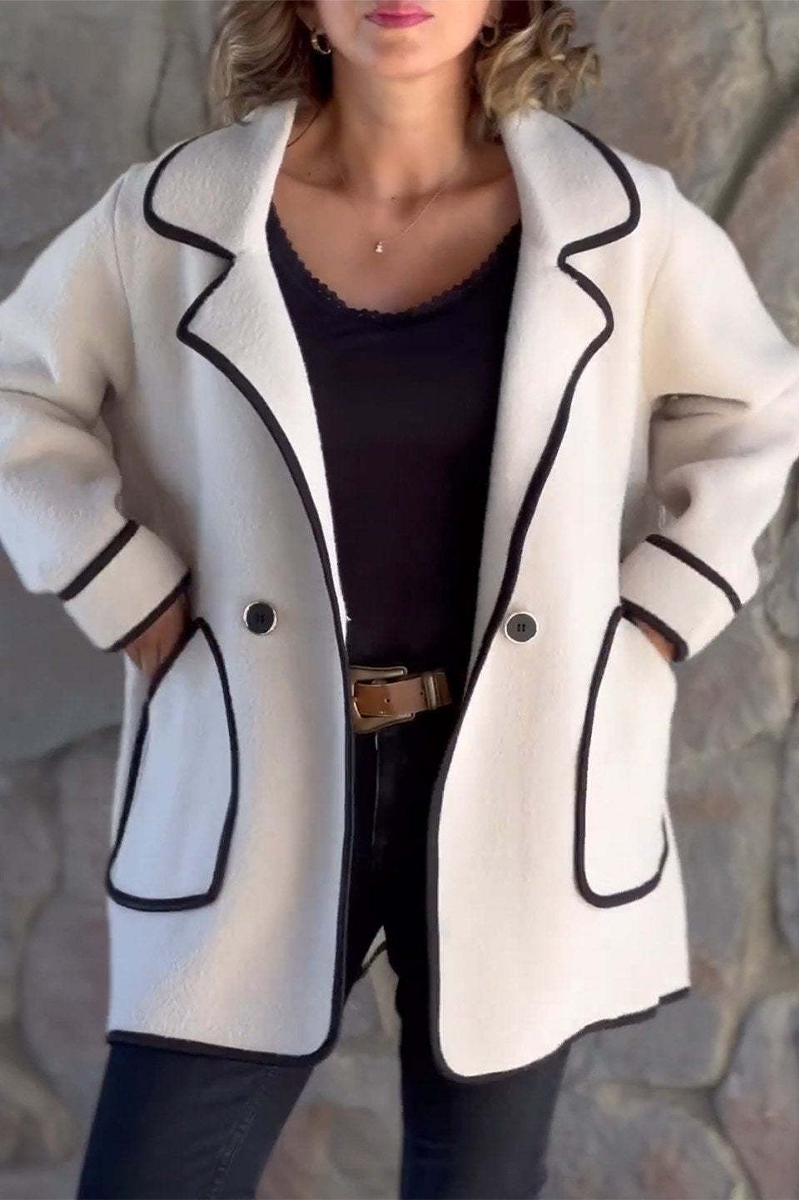 Kaia | Elegante blazerjas voor dames met contrasterende afwerking en omgeslagen kraag