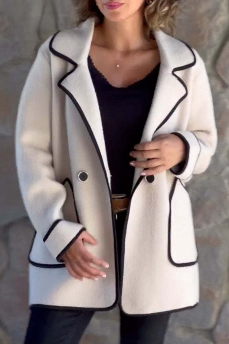 Kaia | Elegante blazerjas voor dames met contrasterende afwerking en omgeslagen kraag