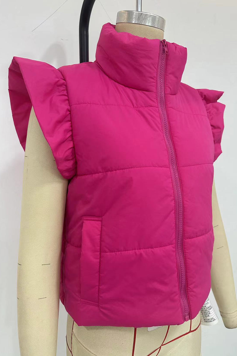 Estrella | Elegant gewatteerd vest met mandarijnkraag en rits