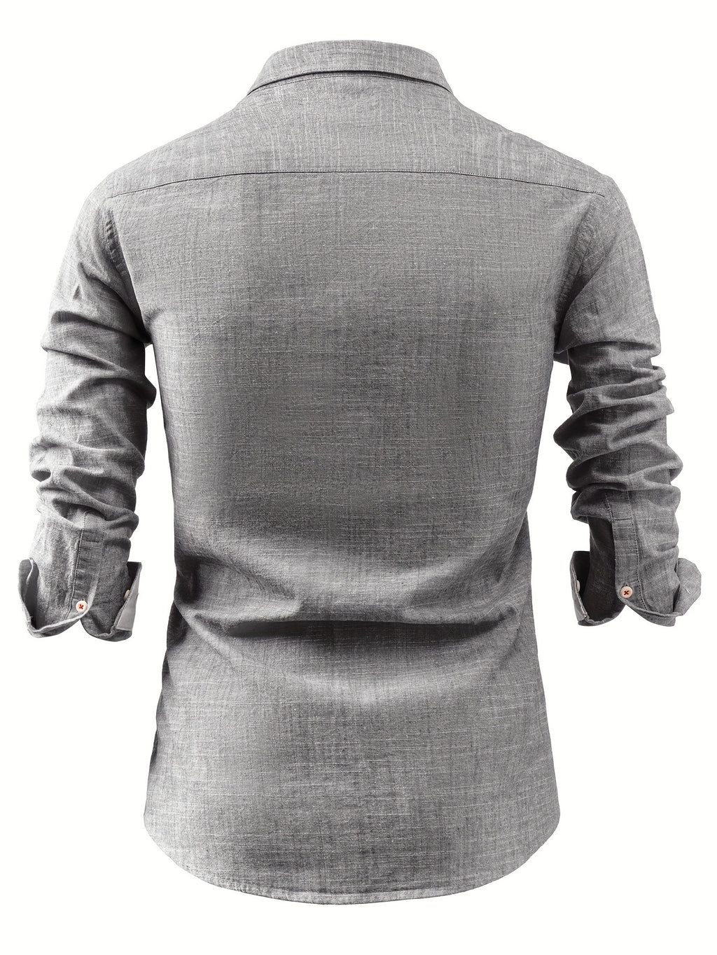 Wolfram | Men's Vintage Style Long Sleeve Button-Down Shirt - Cotton-Linen Blend