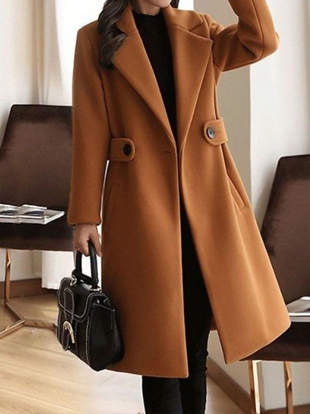 Lyvara | Wollen winterjas voor dames met riem – Warme, slank gesneden casual en stijlvolle bovenkleding