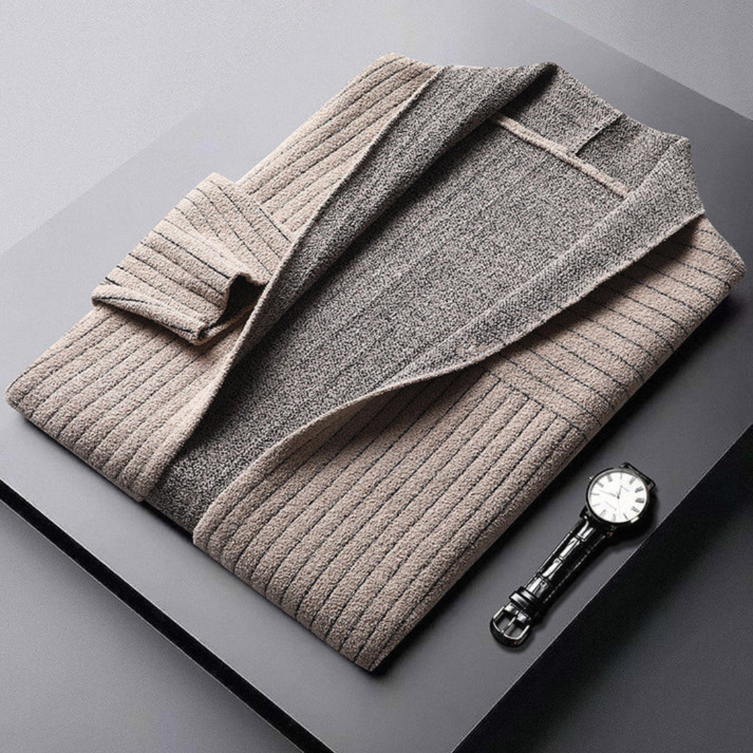 Kellan | Heren Elegant Lang Gebreid Vest met Open Front - Casual & Stijlvol
