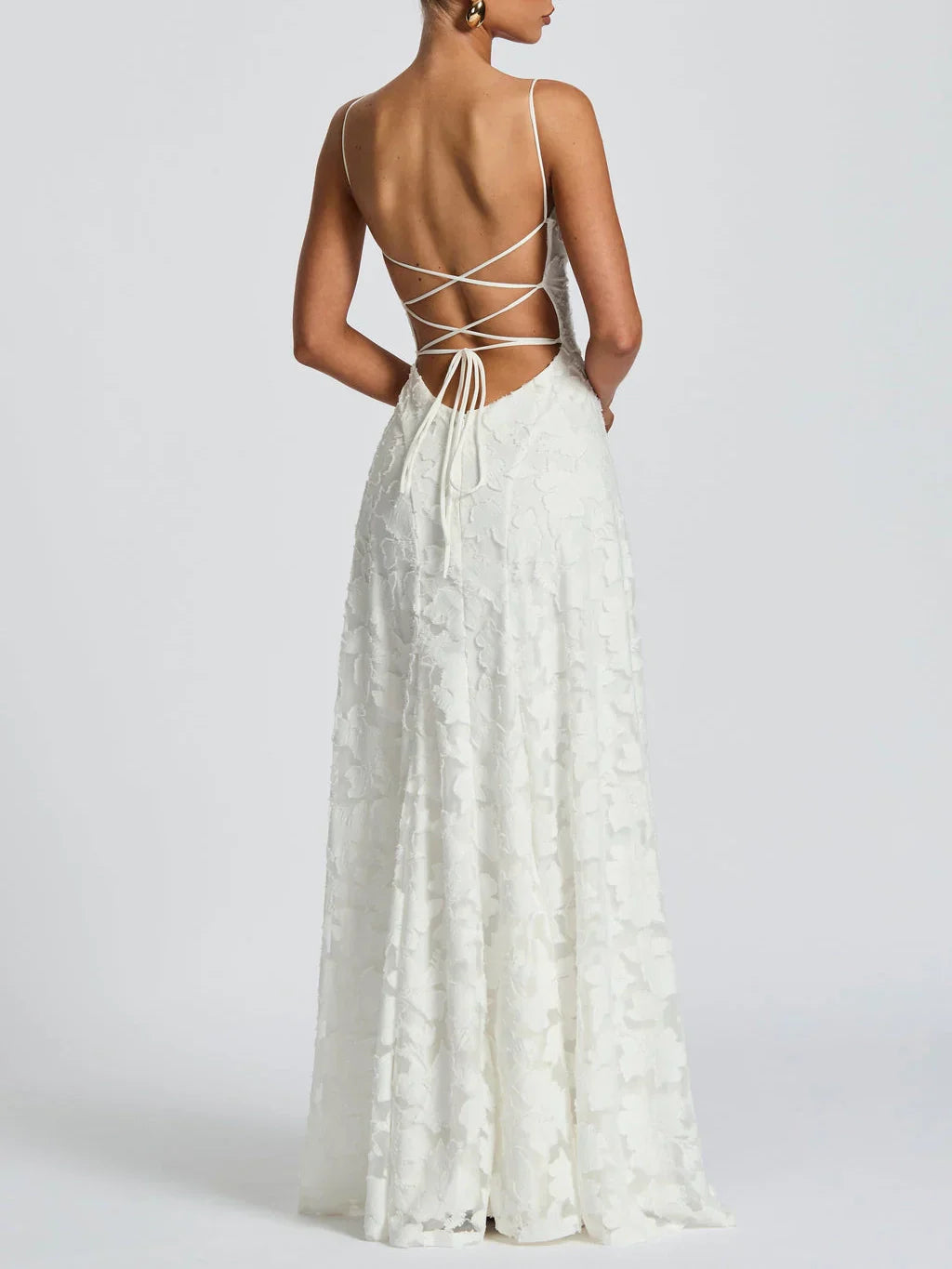 Elowria | Elegante maxi-jurk voor dames met kantdetail – formele lange jurk voor bruiloften