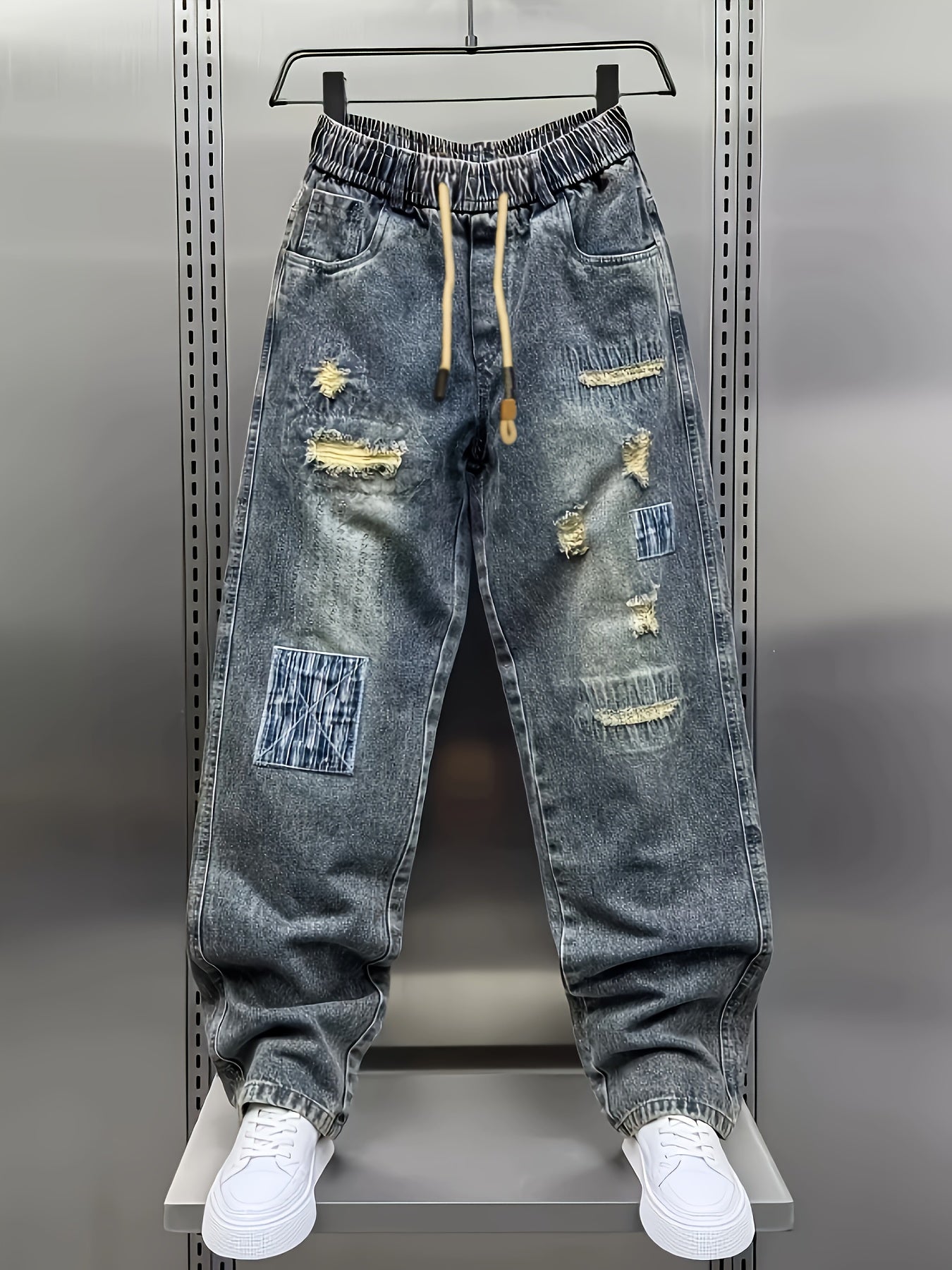 Arden | Heren Patchwork Gescheurde Harem Jeans