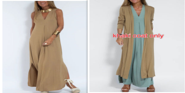Ensemble femme : robe et long cardigan