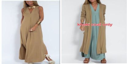 Ensemble femme : robe et long cardigan