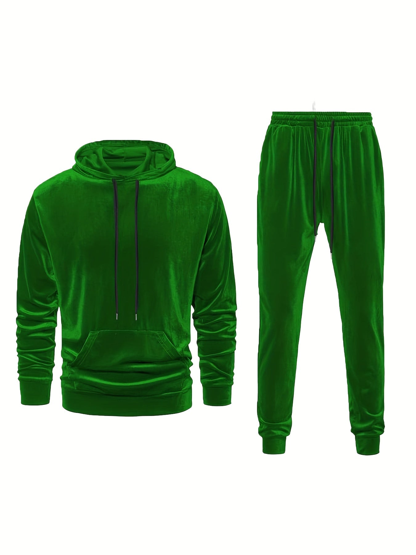 Dimitri | Fluwelen heren trainingspak - lange mouwen hoodie & koord broek set