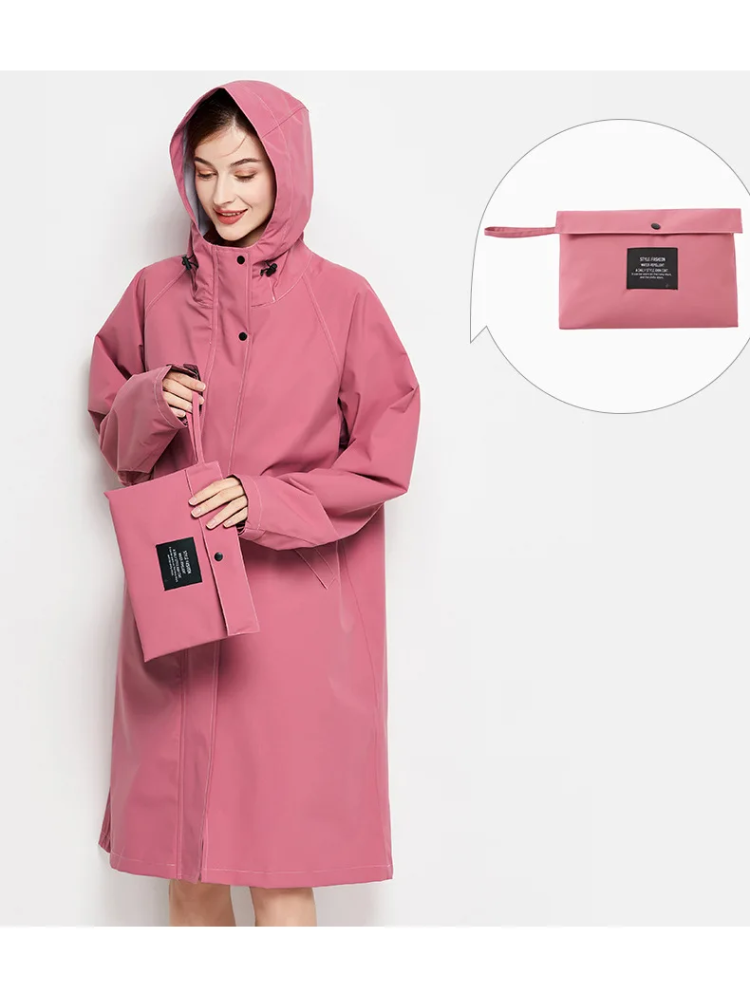 Anna | Waterdichte en winddichte regenjas voor dames met verstelbare capuchon, lichtgewicht outdoorjas