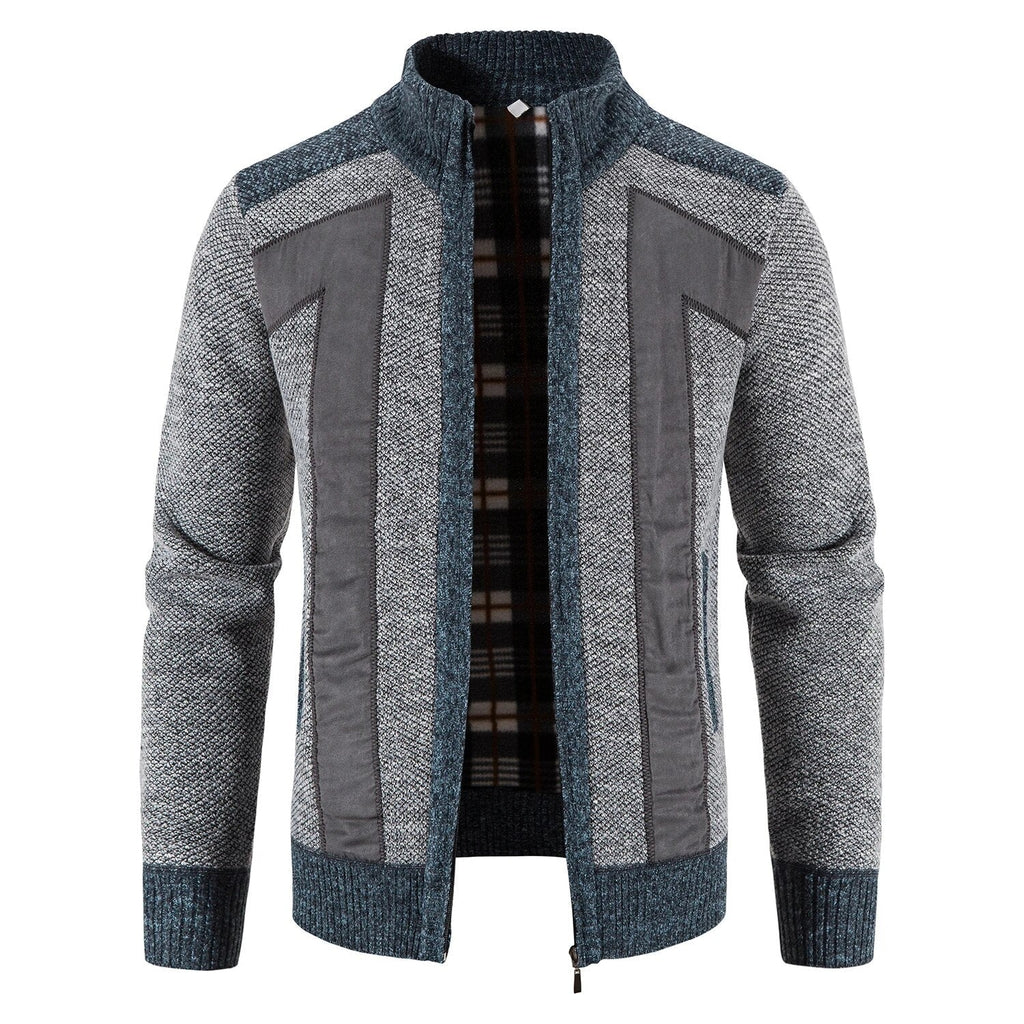 Xavier | Heren winter warme full-zip jas met kraag - Comfortabele gebreide casual bovenkleding voor koud weer
