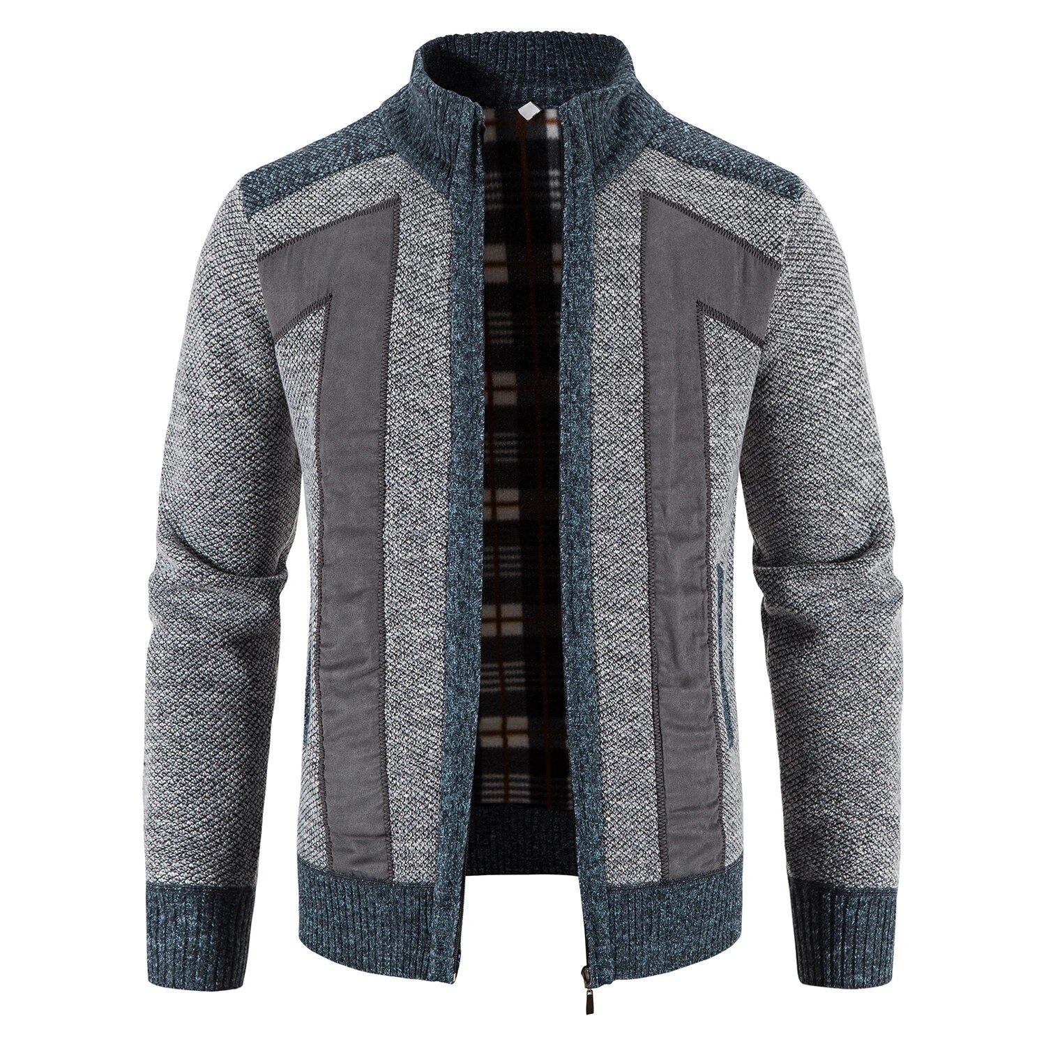 Xavier | Heren winter warme full-zip jas met kraag - Comfortabele gebreide casual bovenkleding voor koud weer