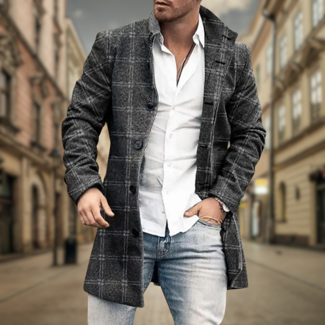Quinric | Luxe elegante herenjas – Op maat gemaakte warme overjas voor werk