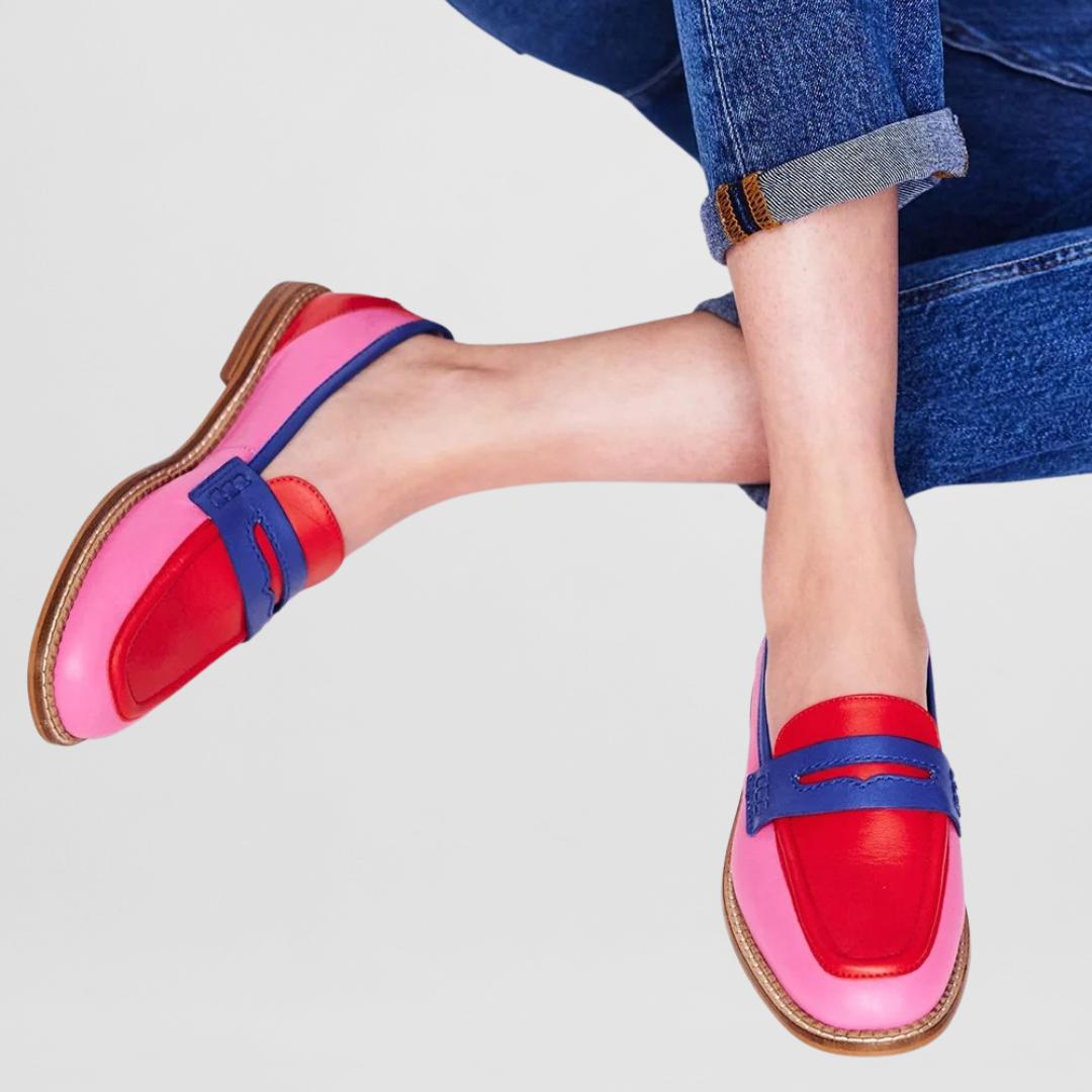 Loafique | Kleurrijke leren loafers voor dames, stijlvolle instapschoenen, casual platte schoenen