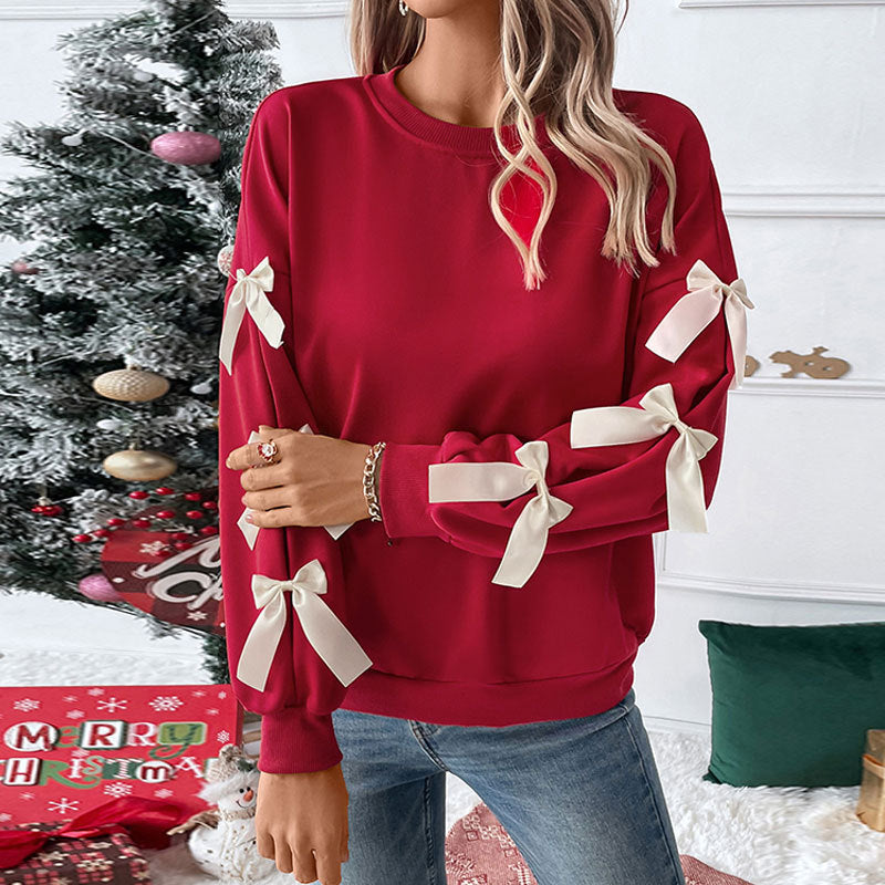 Mabli | Sweater with Bow Sleeves - Cozy top, elegant bow design