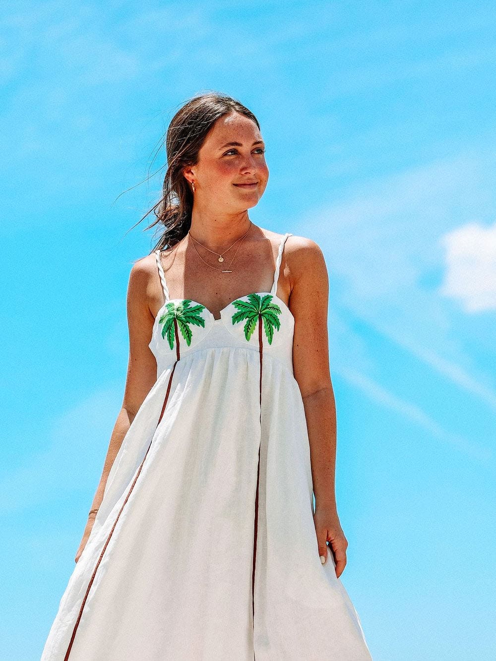 Jolanta | Tropische palmboom zomerjurk